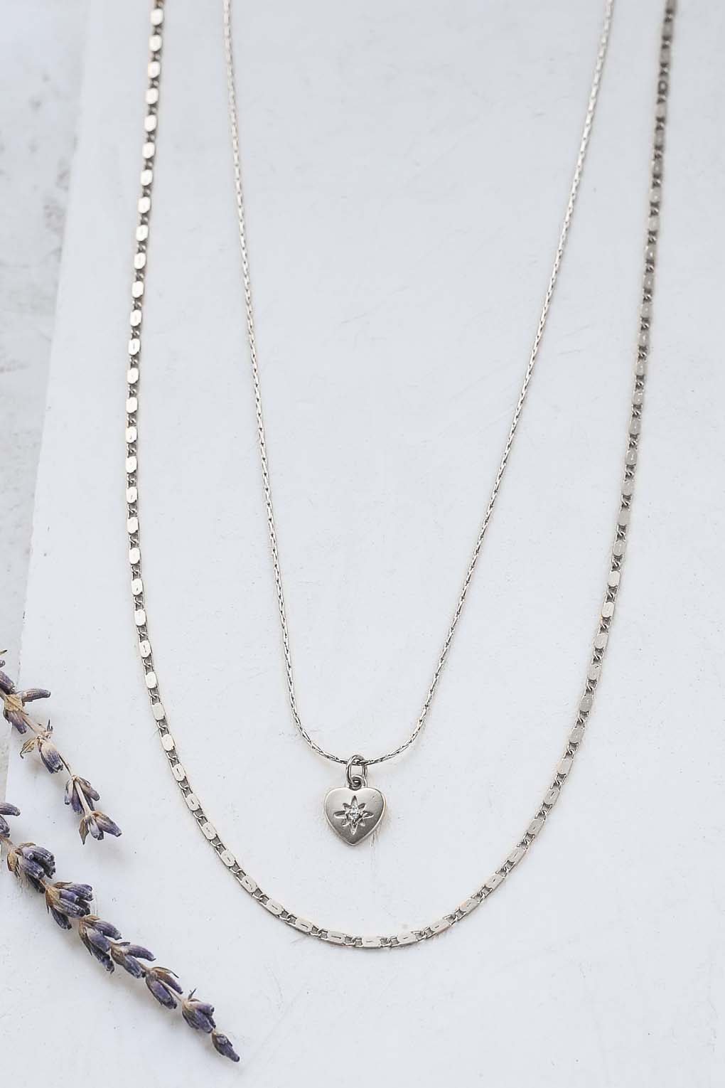 collier Amour 2 rangs argenté de Shlomit Ofir