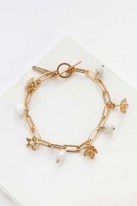 bracelet Blossom blanc doré de Shlomit Ofir