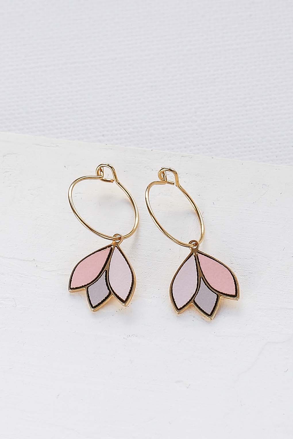 boucles Tulip créoles rose doré de Shlomit Ofir