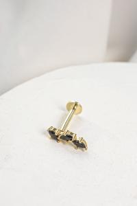 boucle piercing Norman noir doré de Shlomit Ofir