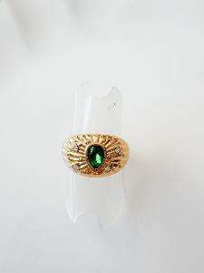 Bague Ophélie verte doré