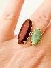 Bague pierres Mado marron vert doré