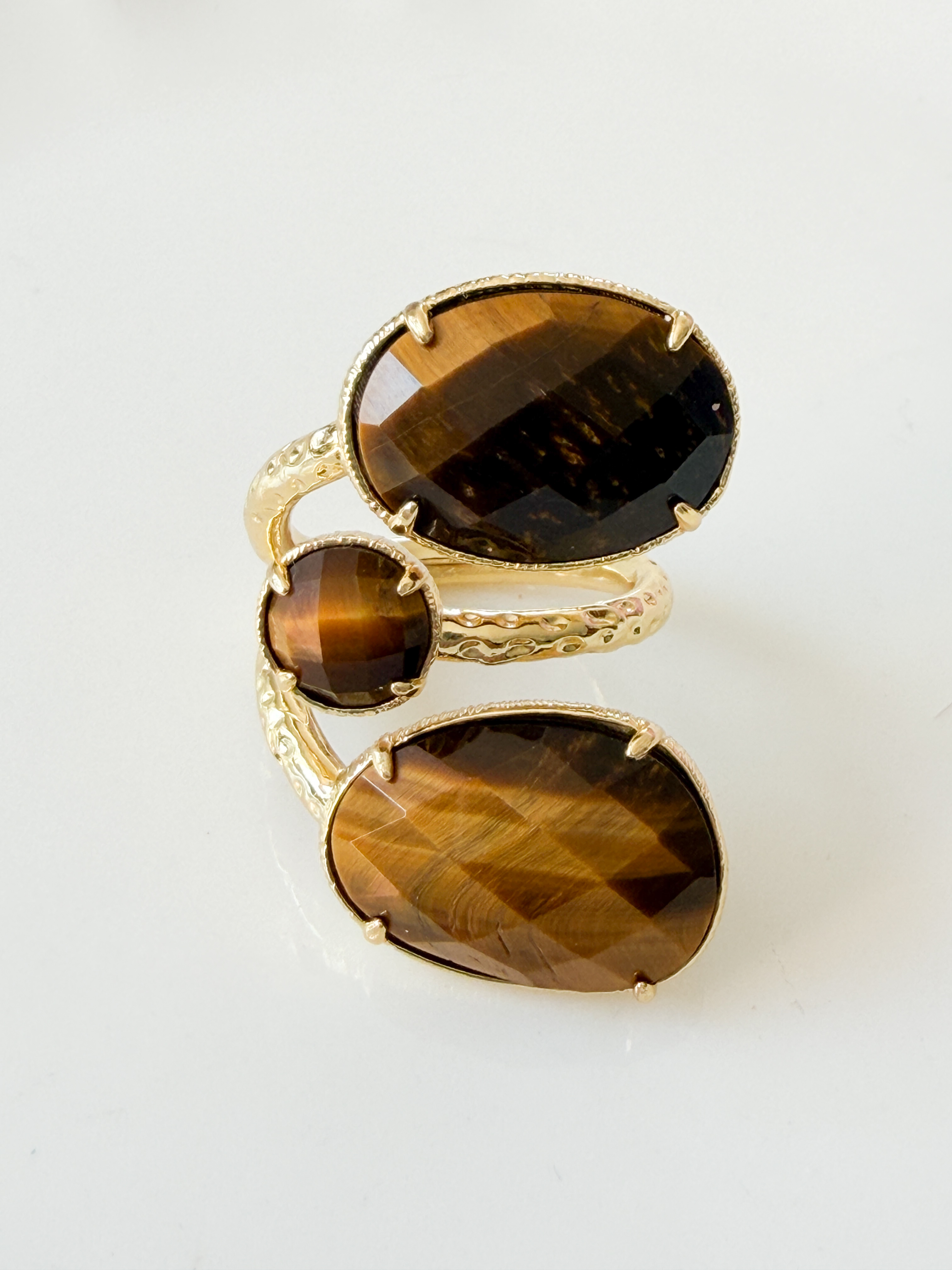 Bague pierres Rita marron doré