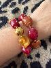 Bracelet perles acajou bordeaux doré