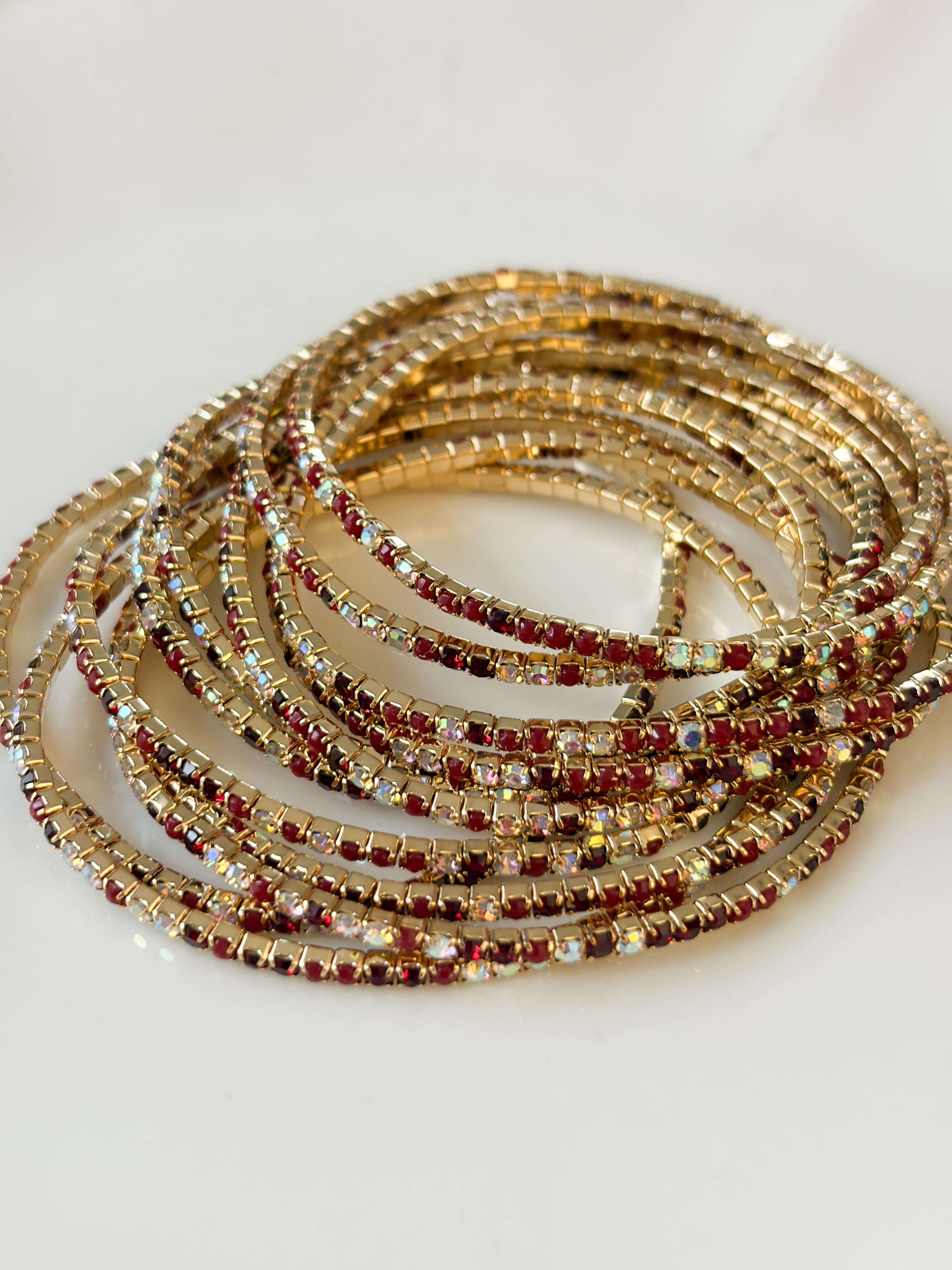 Bracelets strass marron doré lot de 3