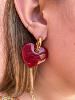 Boucles Paloma coeur bordeaux doré