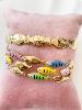 Bracelet jonc fin poisson doré