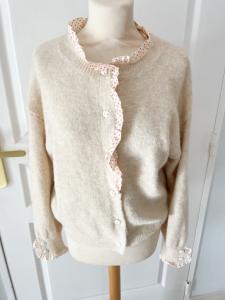 Gilet coeur crème taille unique