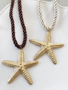 Collier cordon marron doré