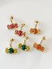 Boucles pierres Sarah orange doré 