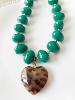 Collier Paloma vert graou doré