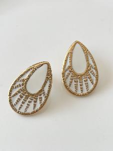 Boucles goutte émail doré