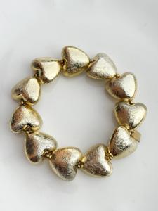 Bracelet perles coeur doré