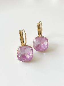 Boucles cristal BB mauve doré