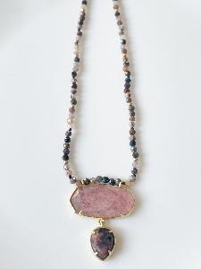 Collier pierres Flavia doré