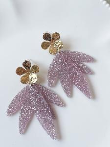 Boucles Paillettes rose doré
