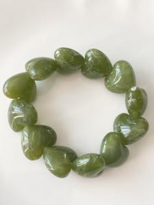 Bracelet coeur kaki doré