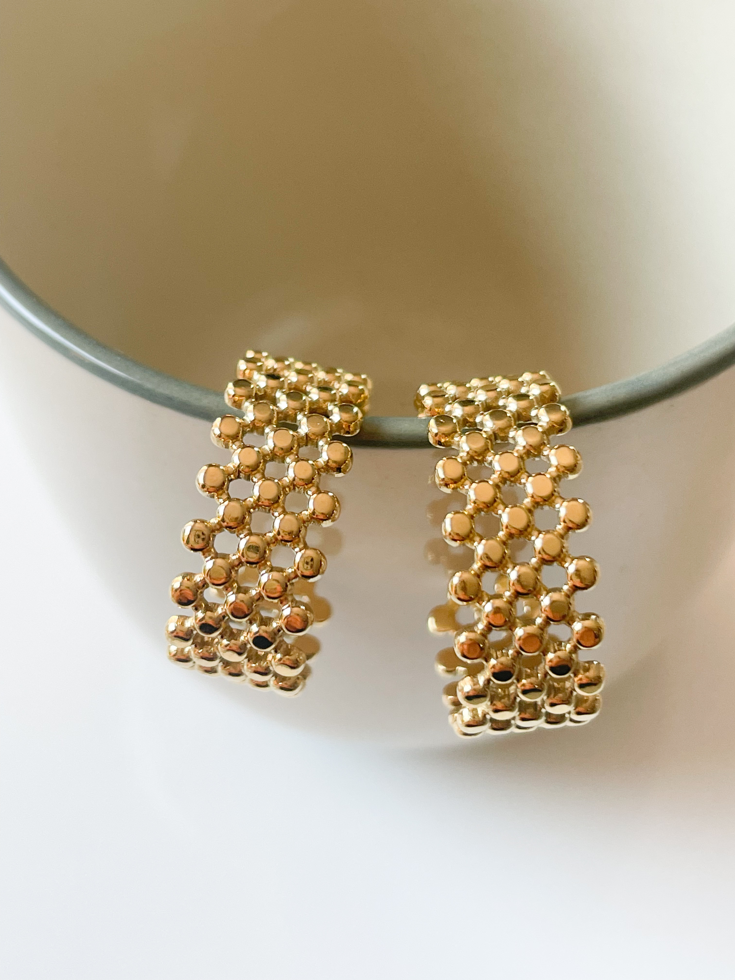 Boucles créoles résille doré