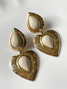 boucles coeur beige doré du Live