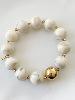 Bracelet boules beige doré