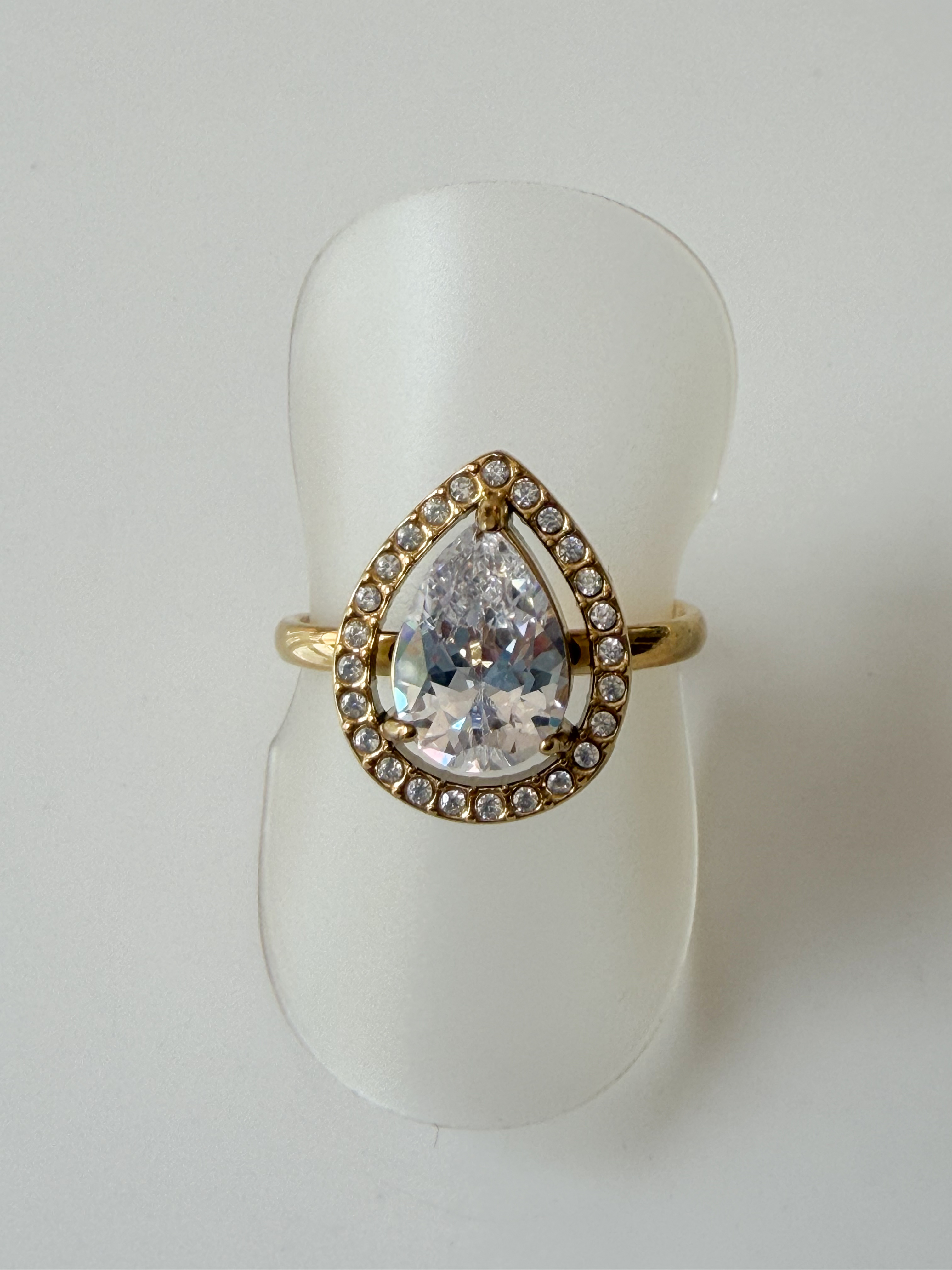bague Princesse strass doré