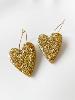 boucles créoles coeur paillettes doré