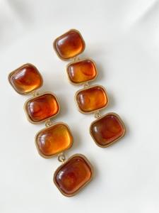 boucles Amélie ambre doré