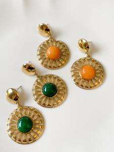 Boucles Olivia vert doré