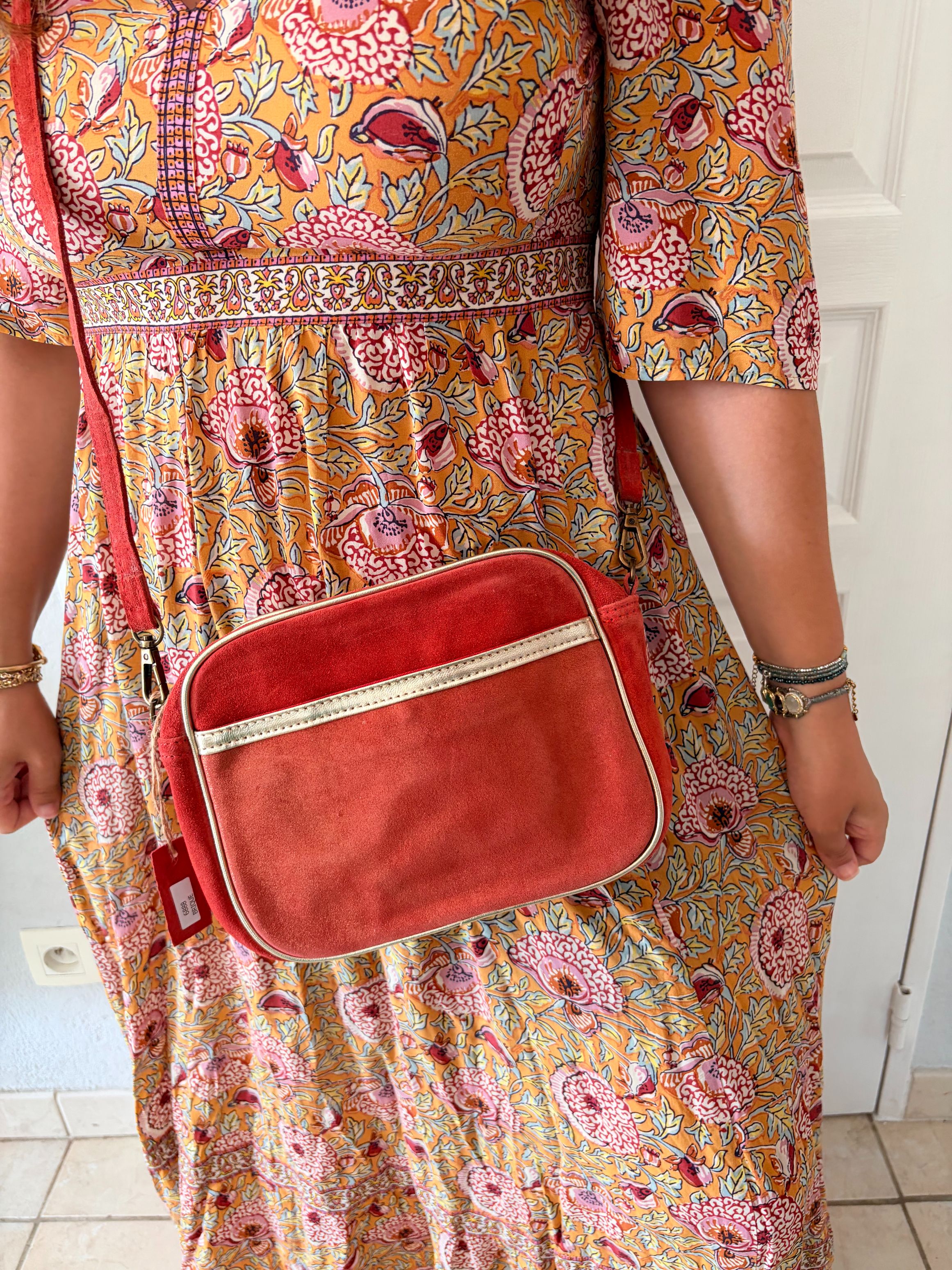 Sac brique doré cuir 