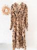 Robe beige brodée fleurs noires M 40