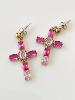 boucles croix rose doré