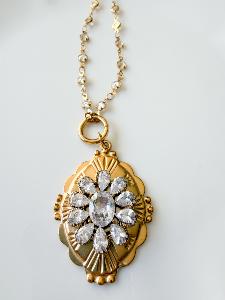Collier Daphné strass doré
