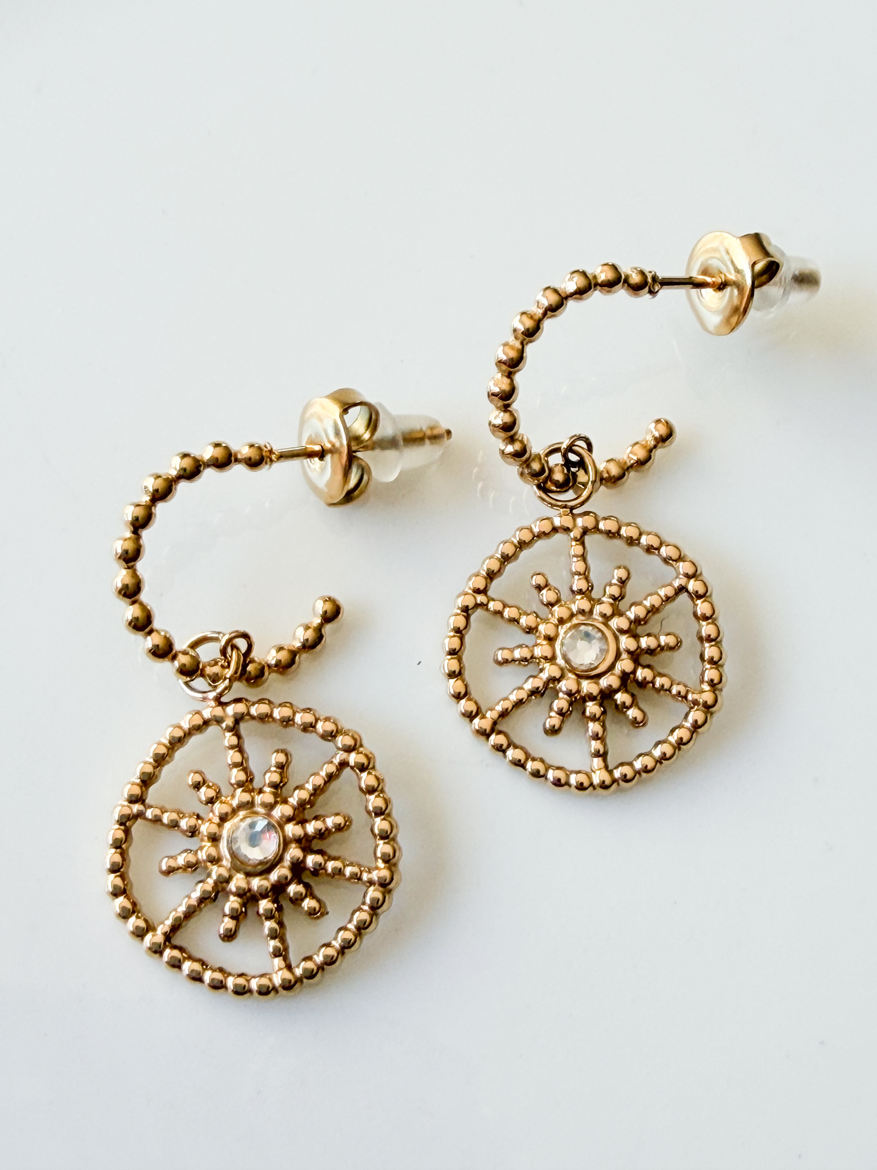 Boucles Ré créoles strass doré