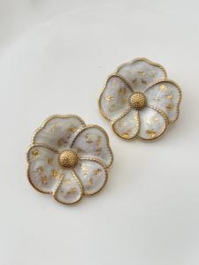 boucles Jackie blanc doré