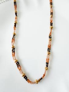 Collier pierres 3 tons marron doré