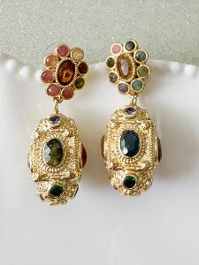 Boucles pierres Dolorès doré