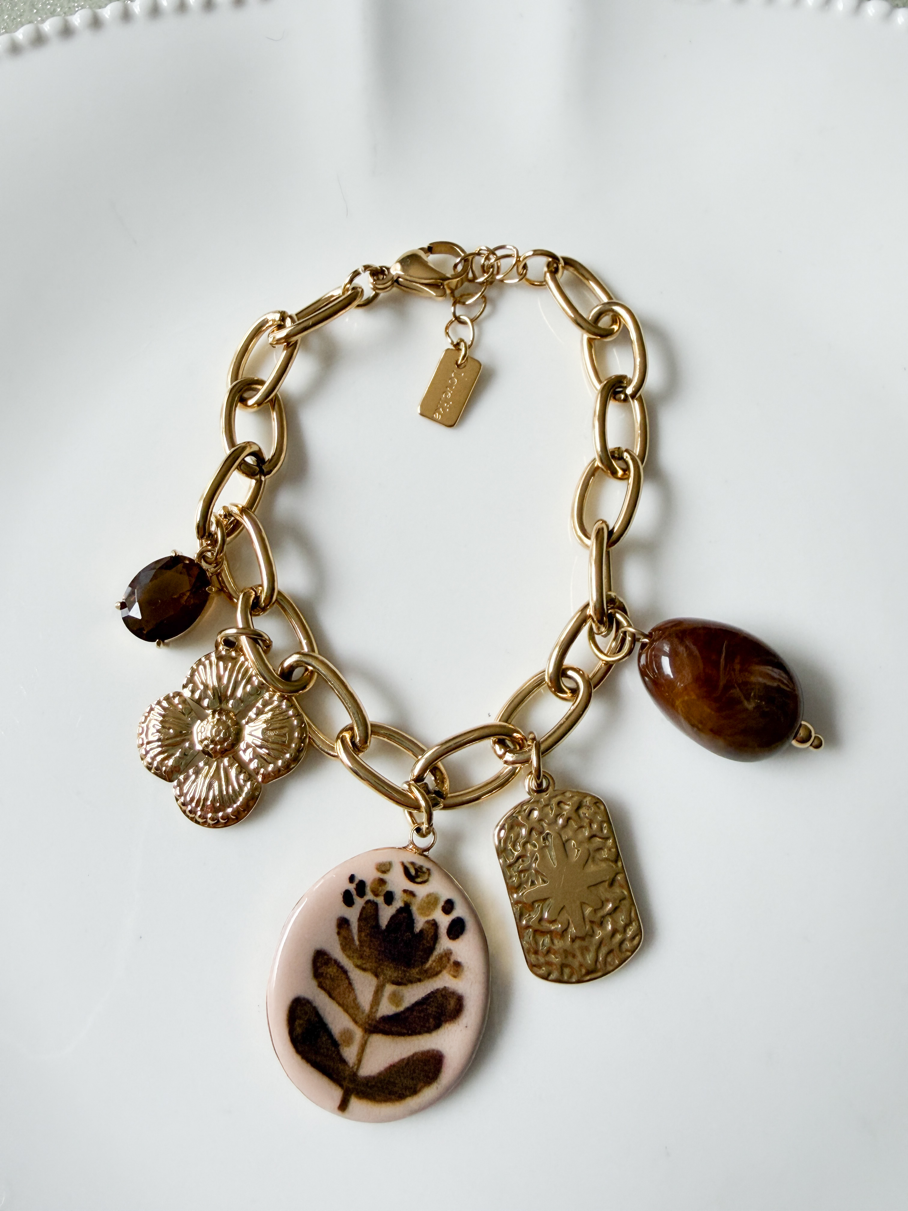 Bracelet Paty marron doré