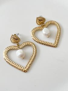 Boucles coeur Ikita blanc doré