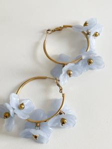 Boucles créoles Mila bleu doré