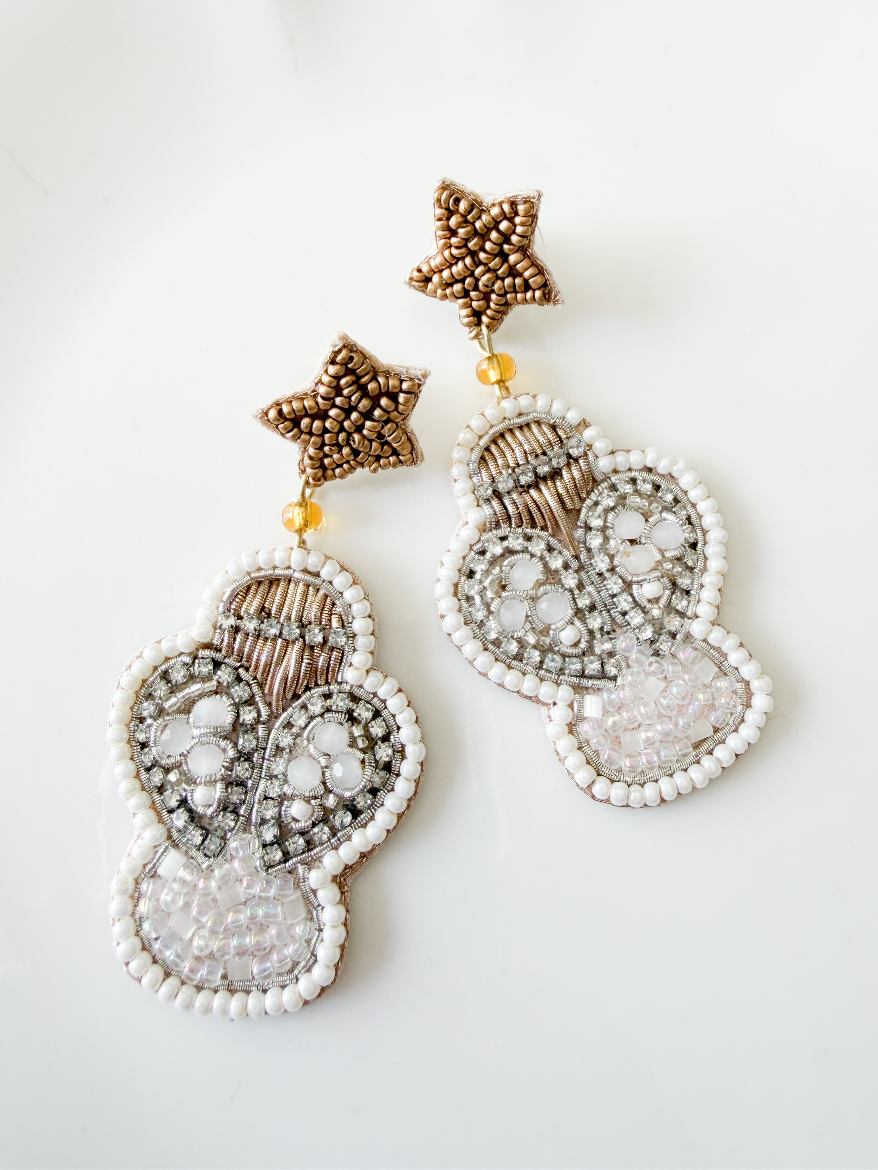 Boucles ange perles brodées