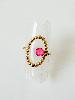Bague cristal torsadé rose fluo doré