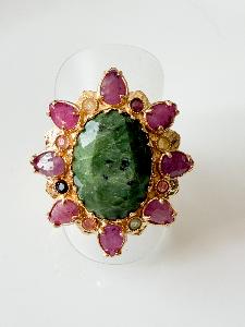 Bague pierres Nina mauve doré 