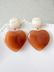 Boucles Lauriane coeur beige doré