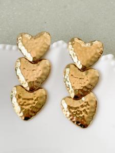 Boucles 3 coeurs doré de la capsule de Cricri