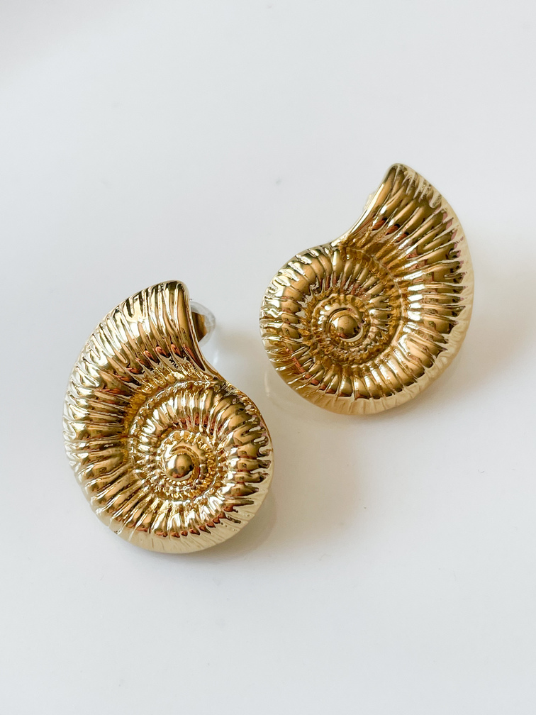 boucles coquillage puce doré