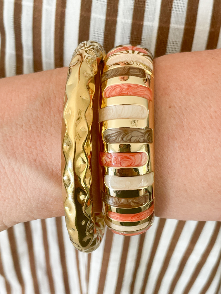 bracelet Tina large beige doré