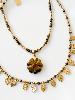 Collier pierres Daniella marron doré