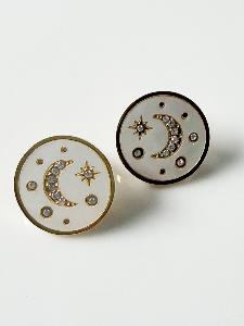 Boucles Lune blanche doré