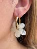 Boucles créoles fleurs banc doré