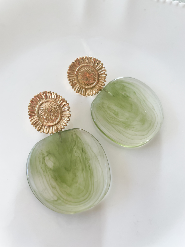 Boucles Marguerite kaki doré